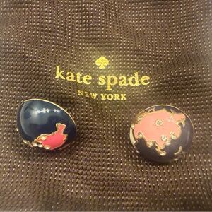 Vintage Kate Spade Navy and Pink Globe Stud Earrings